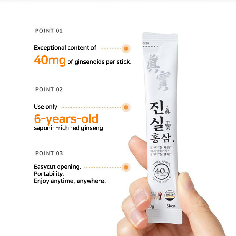 Premium Korean Red Ginseng Extract Liquid Stick, Natural Energy Boost & Immunity Support, 100% 6-Year-Roots Panax Ginseng Extract Drink, 1200mg Ginsenosides, Portable & Concentrated, 10g x 30 Sticks
