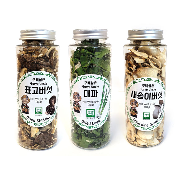 Gurye Uncle 100% Korea Natural Dehydrated Vegetable Flakes Cut & Sifted in Reclosable Bottle for Soup