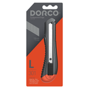 DORCO Professional Quality Utility Box Cutter Knife S301 - Auto-Lock Safety System, Large Design, Retractable, Built-In Snap-Off Tool, Replaceable Carbon Steel Blade - 18mm