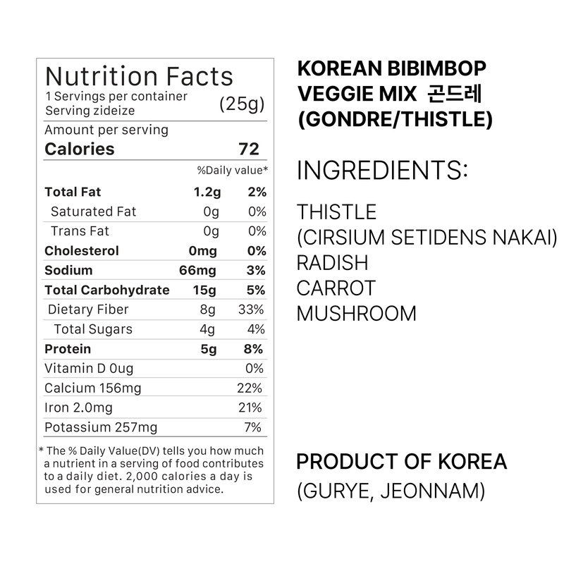 Pack of 2, Korean Bibimbap Veggies Dried Vegetables Mix Korean Food, Assorted Korean Traditional Namulbap Pantry Herbs, Radish Leaves, Aster Scaber, Thistle Gondeurae, Chwinamul, Mustard Greens