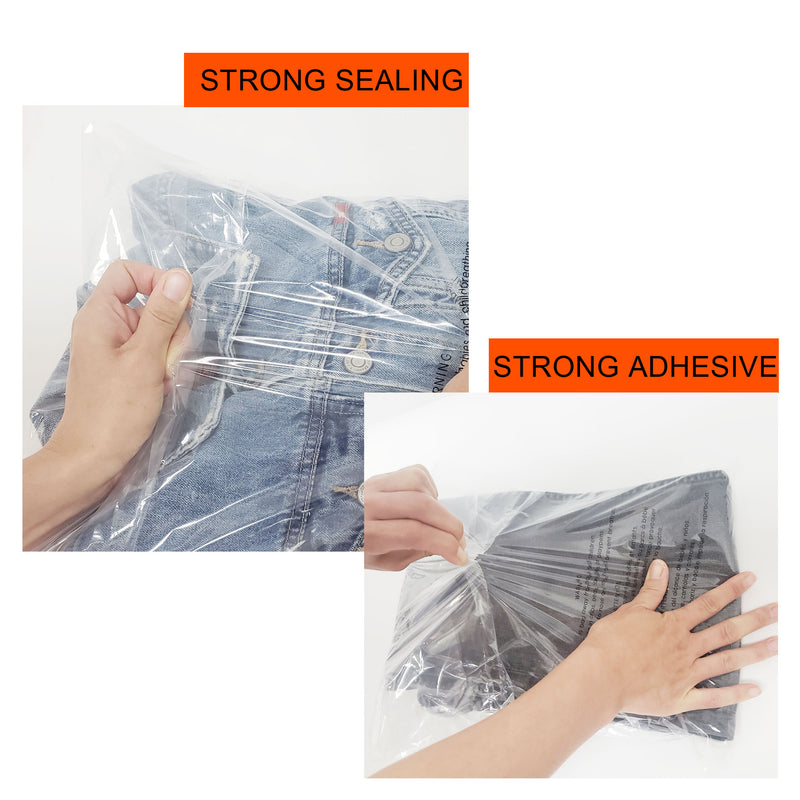1.5 Mil Seal Seal Clear Flat Bags with Suffocation Warning, 6x9, 8x10, 9x12, 11x14 - Variety Combo Pack of 400 (100 Each Size)