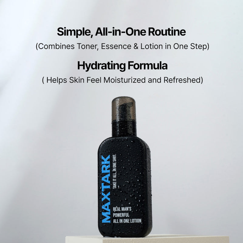 MAXTARK Real Man's Powerful All-in-One Vegan Cooling Lotion – Moisture-Rich Face & Body Gel, Hydrating, Soothing, Non-Sticky, Bergamot & Woody Notes for Daily Use