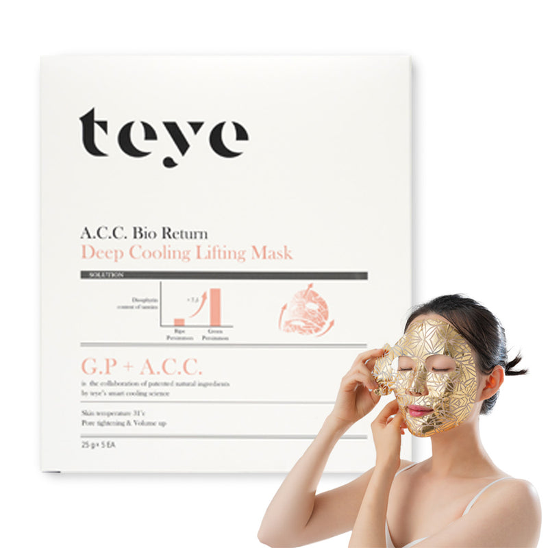 TEYE A.C.C. Bio Return Deep Cooling Lifting Mask – Bio Firming & Anti-Wrinkle Sheet Mask with Diospirin for Hydrating, Moisturizing, Elasticity, Radiance, and Revitalizing Glow