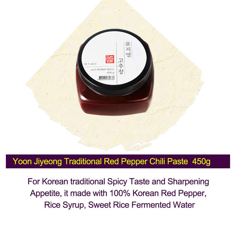 Korean Traditional 100% All Natural Fermented Soybean Paste 450g (Doenjang), Red Pepper Chilli Paste 450g (Gochujang), Soy Sauce 500ml (Ganjang) Set, Non-GMO, Gluten-Free