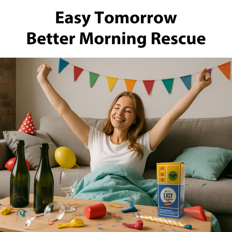 Easy Tomorrow Jelly Stick Before & After Drink, Morning Relief, Feel Fresher & Better Energy, Wake Up Clear (Mango Flavor, 10 Sticks)