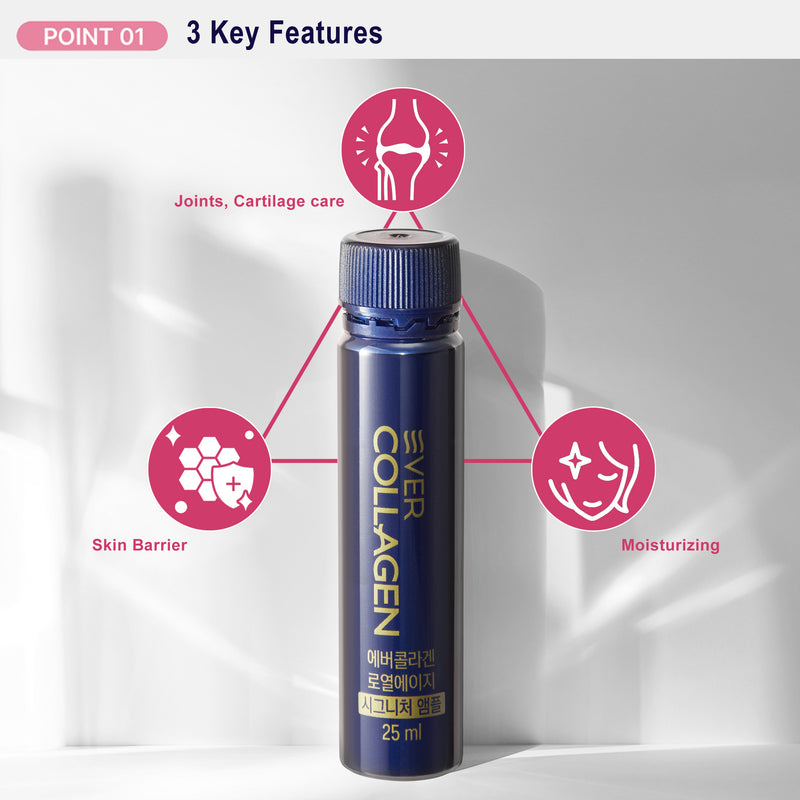EVER COLLAGEN Loyal Age Signature Ampoule - Liquid Marine Multi Collagen Drink 3,000mg Low Molecular Collagen Peptides Drinkable Supplement for Hair, Skin, Nail (1 Bottle Per Day, 14 Bottles)