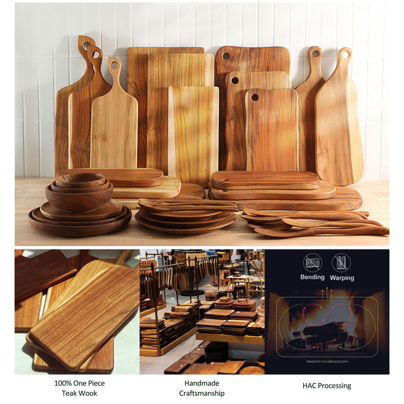 TREE FORK Hand Carved Soild Weru Wood Cutting Board One Piece No Glue FSC-Certified Wooden Cutting Board Block Reversible Double Size Butcher Block, Charcuterie Serving Board, Cheese Board