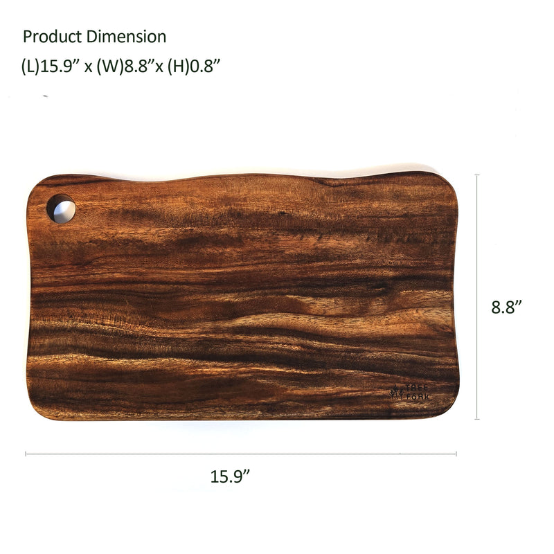 TREE FORK Hand Carved Soild Weru Wood Cutting Board One Piece No Glue FSC-Certified Wooden Cutting Board Block Reversible Double Size Butcher Block, Charcuterie Serving Board, Cheese Board