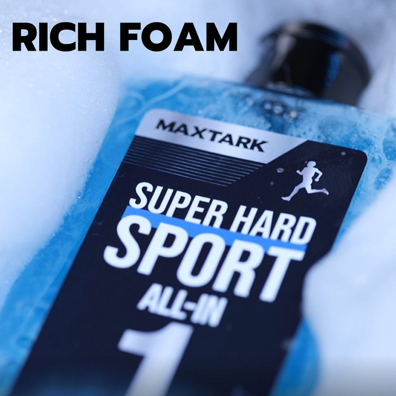 MAXTARK All-in-One Body Wash for Men – Hair, Face & Body Shower Gel with Menthol & Tea Tree for Odor Elimination, Invigorating Cooling Formula, Deep Cleansing, Energizing Bergamot Lemon Scent