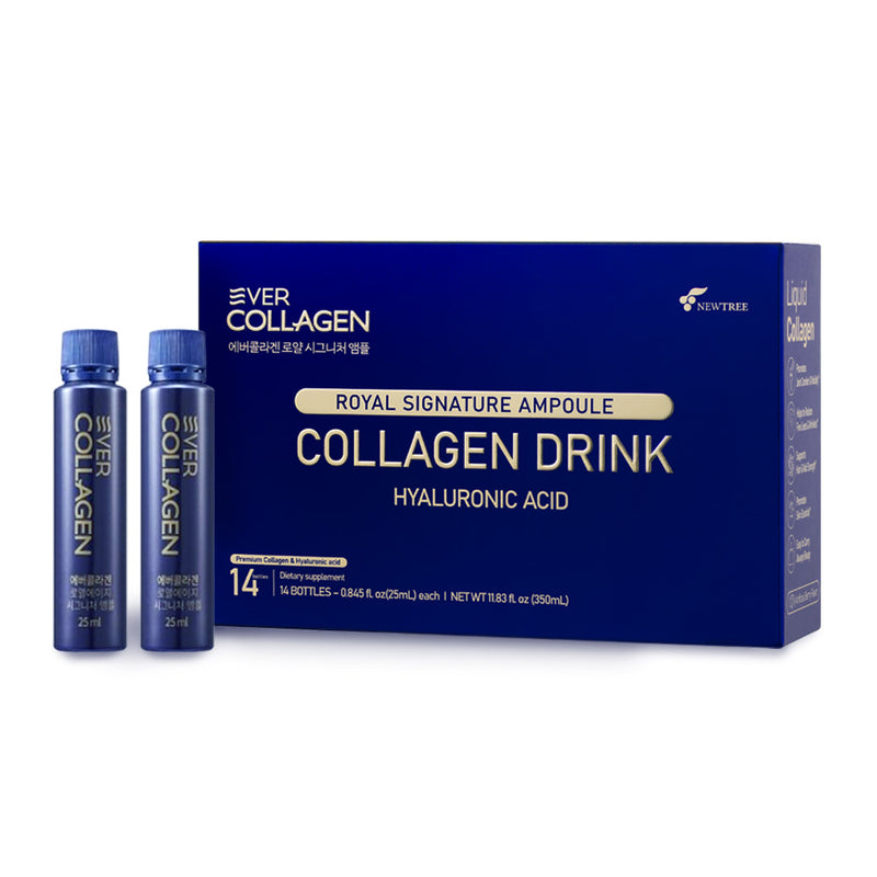 EVER COLLAGEN Loyal Age Signature Ampoule - Liquid Marine Multi Collagen Drink 3,000mg Low Molecular Collagen Peptides Drinkable Supplement for Hair, Skin, Nail (1 Bottle Per Day, 14 Bottles)