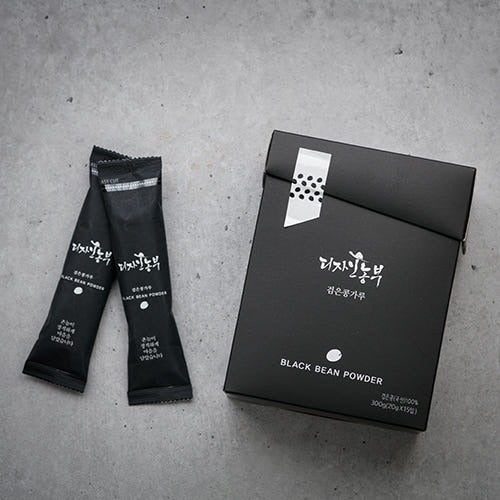 DESIGNNONGBOO Black Bean Powder Stick 20g x 15 | Korean Roasted Seoritae Soybean | Plant-Based Vegan Protein Shake Powder | Gluten-Free Healthy Meal Replacement Drink