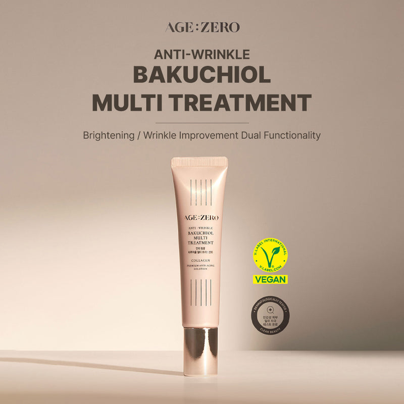 AGE:ZERO Vegan Anti Wrinkle Repair Serum Treatment Kit – K-Beauty Anti-Aging Set with Niacinamide, Bakuchiol, Collagen for Firming, Hydrating, Radiant Glow Skin Care Gift Set