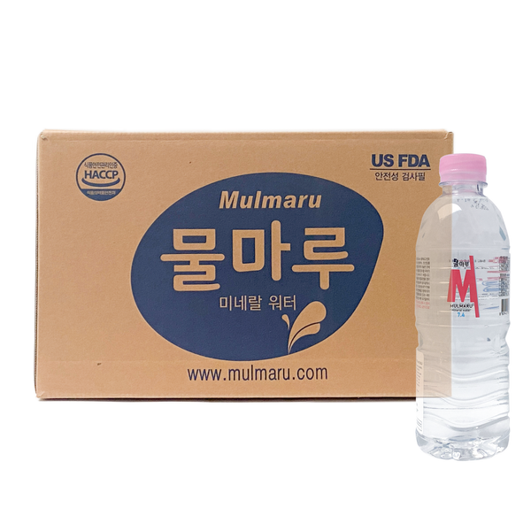 MULMARU Premium Pure Natural Alkaline Spring Mineral Water, Rich Naturally Dissoved Oxygen and Essential Minerals, 7.3 ~ 7.9 pH Natural Bedrock Aquifer Water for Hydration, 16.9 fl.oz.