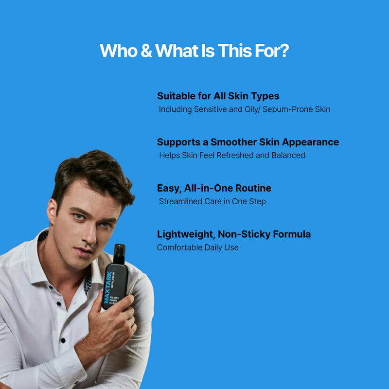 MAXTARK Real Man's Powerful All-in-One Vegan Cooling Lotion – Moisture-Rich Face & Body Gel, Hydrating, Soothing, Non-Sticky, Bergamot & Woody Notes for Daily Use