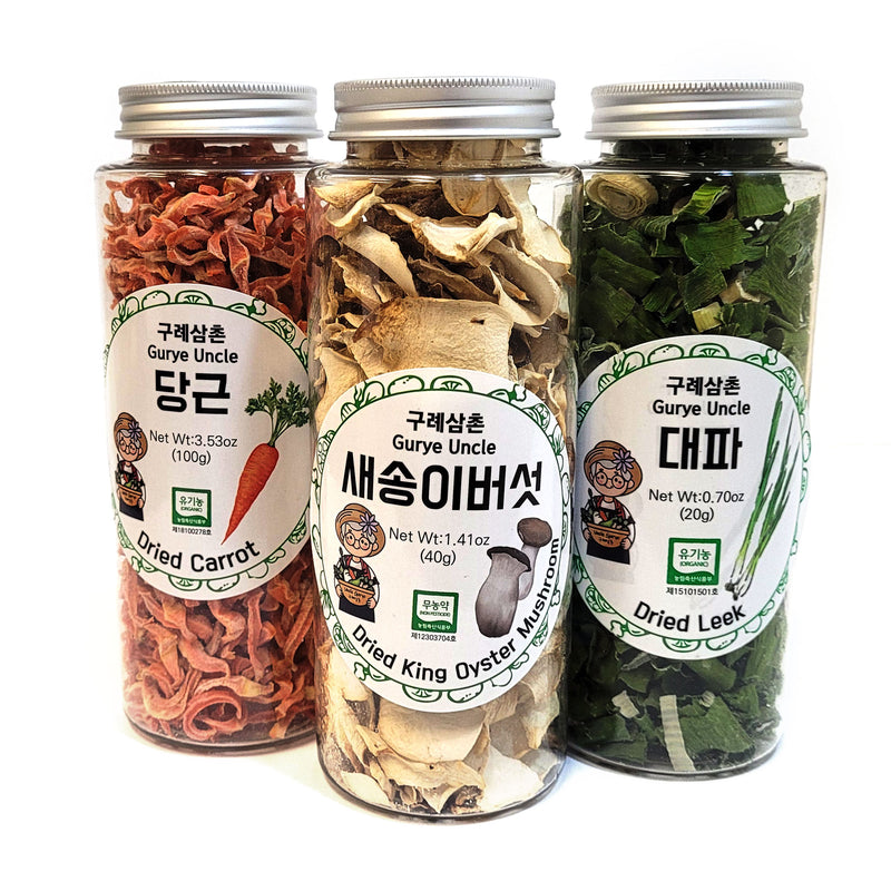 Gurye Uncle 100% Korea Natural Dehydrated Vegetable Flakes Cut & Sifted in Reclosable Bottle for Ramen Topping