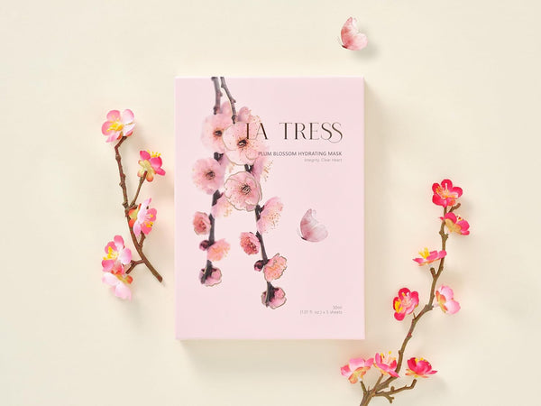 LA TRESS Plum Blossom Hydrating Korean Face Mask, Korean Beauty Skin Care (5 Sheets)