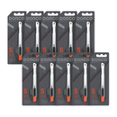 Pack of 10, DORCO Professional Quality Utility Box Cutter Knife S402 - Auto-Lock Safety System, Small Design, Retractable, Built-In Snap-Off Tool, Replaceable Carbon Steel Blade, 60° Tip - 9mm
