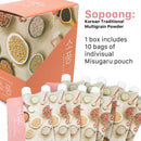 Sopoong Korean Misugaru Multigrain Healthy Vegan Powder Instant Drink Shake Pouch, Meal Replacement Drinks, 10 Pack (1.4 Fl Oz x 10)