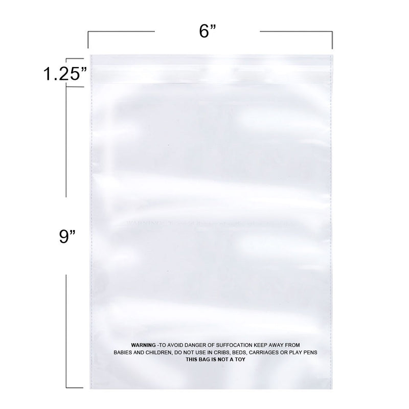 The Elixir Deco 100 Count Suffocation Warning Clear Reclosable Poly Bag, Meets USDA FDA Standards, Various Size
