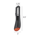 10 Pcs, DORCO Professional Quality Utility Box Cutter Knife S301 - Auto-Lock Safety System, Large Design, Retractable, Built-In Snap-Off Tool, Replaceable Carbon Steel Blade - 18mm