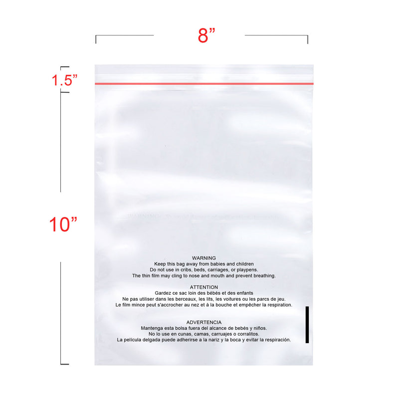1.5 Mil Seal Seal Clear Flat Bags with Suffocation Warning, 6x9, 8x10, 9x12, 11x14 - Variety Combo Pack of 400 (100 Each Size)