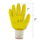 Yellow Latex Dipped Nitrile Coated Work Gloves Safety Working Gloves, Made in Korea