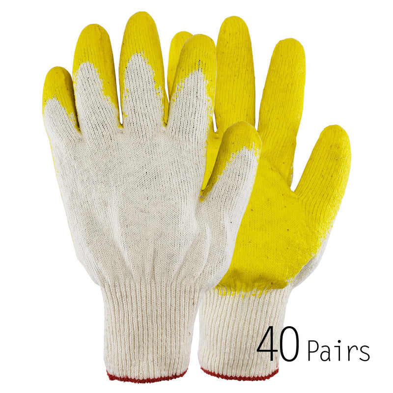 Yellow Latex Dipped Nitrile Coated Work Gloves Safety Working