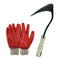 Hand Forged Korean Ho-mi Gardening Tool with 3 Pairs of Fully Latex Coated Gardening Gloves