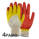 Hand Forged Korean Ho-mi Gardening Tool with 4 Pairs of Full Finger Latex Coated Gardening Gloves