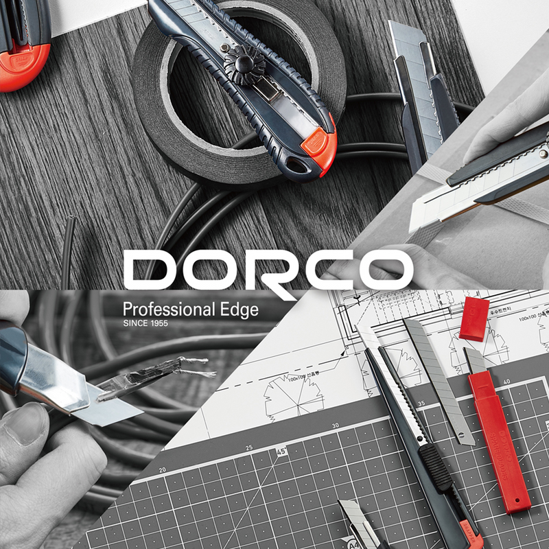Pack of 10, DORCO Professional Quality Utility Box Cutter Knife S402 - Auto-Lock Safety System, Small Design, Retractable, Built-In Snap-Off Tool, Replaceable Carbon Steel Blade, 60° Tip - 9mm