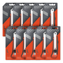 10 Pcs, DORCO Professional Quality Utility Box Cutter Knife S302 - Solid Screw-Lock Safety System, Large Design, Retractable, Built-In Snap-Off Tool, Replaceable Carbon Steel Blade - 18mm